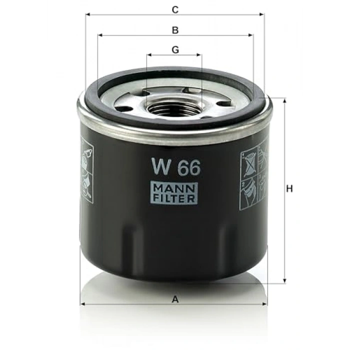 Yağ Filtresi - MANN-FILTER W 66 Uyumlu