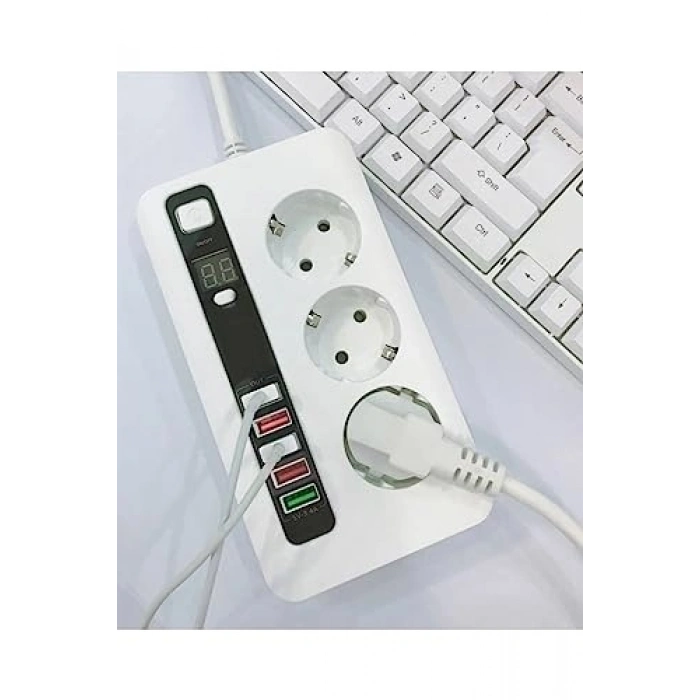 Yangın Dayanıklı 3lü Priz - 2 Metre Kablo