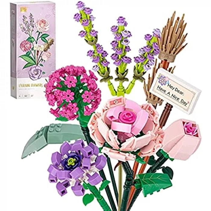 Yapay Çiçek Buketi Yapı Seti, 547 Parça ile Kendin Yap Dekorasyonu