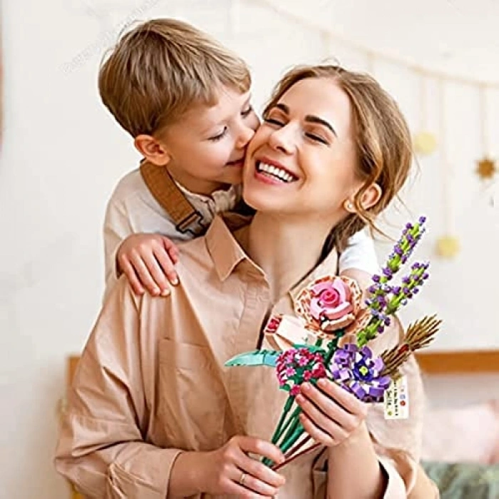Yapay Çiçek Buketi Yapı Seti, 547 Parça ile Kendin Yap Dekorasyonu