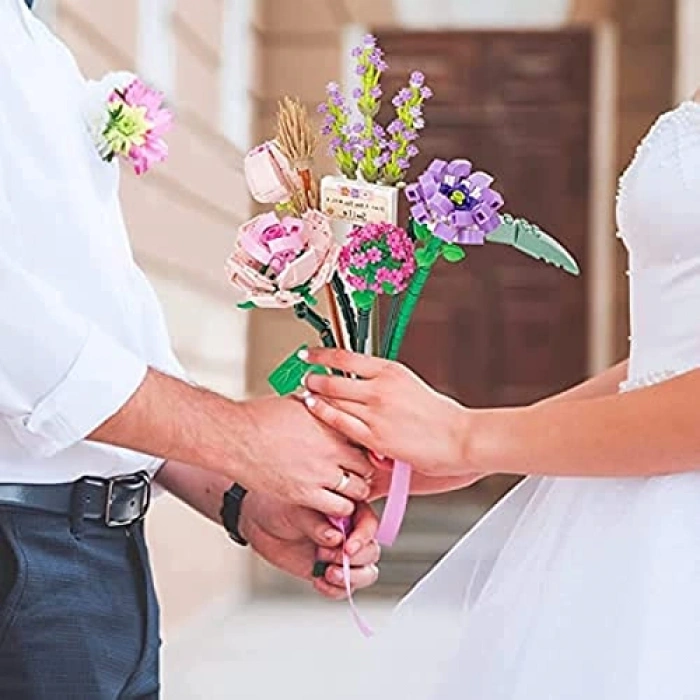 Yapay Çiçek Buketi Yapı Seti, 547 Parça ile Kendin Yap Dekorasyonu