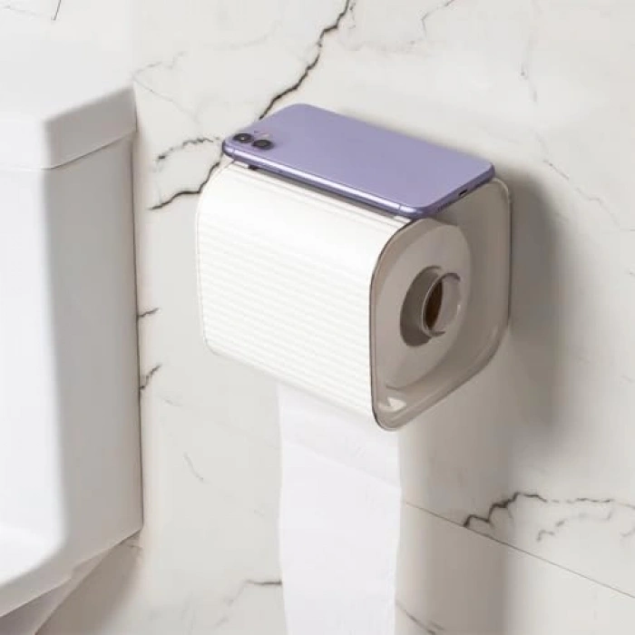 Yapışkanlı Banyo Tuvalet Kağıtlığı, Wc Peçetelik, Beyaz