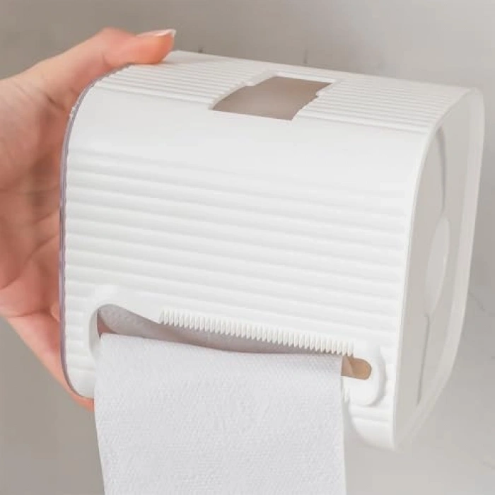 Yapışkanlı Banyo Tuvalet Kağıtlığı, Wc Peçetelik, Beyaz