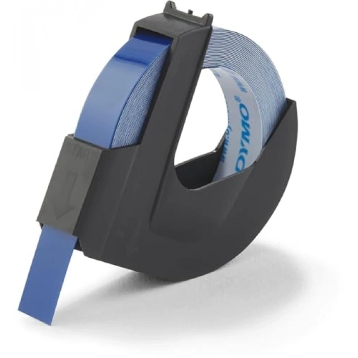 Yapışkanlı Kabartma Şerit, 9 mm x 3 mt, Beyaz Baskı İle