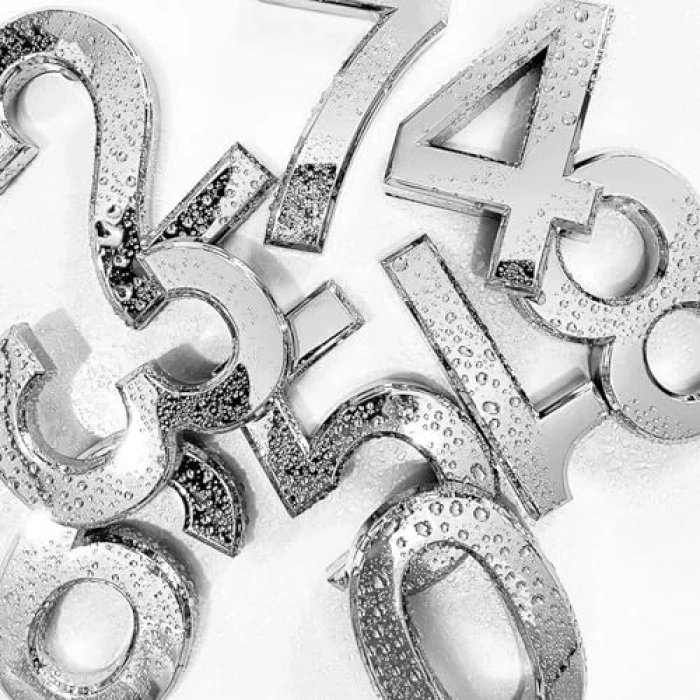 Yapışkanlı Kapı Numarası, 50 mm, Krom Renk, Numara 2