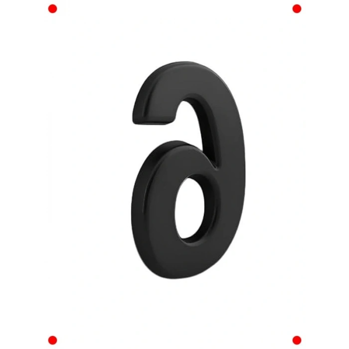 Yapışkanlı Kapı Numarası - Siyah, 50mm