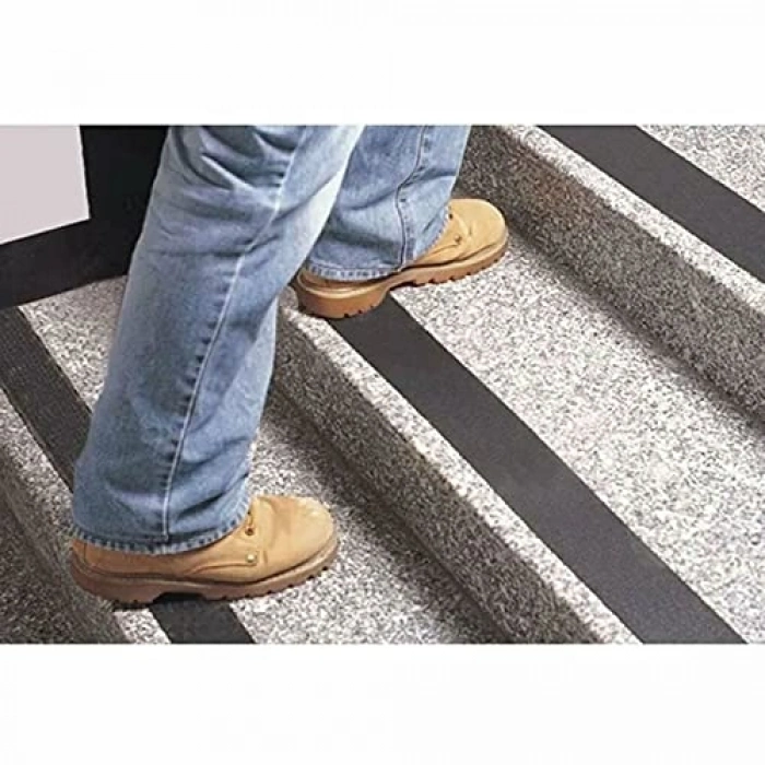Yapışkanlı Kaydırmaz Bant - Merdiven için 5 cm x 25 metre, Siyah