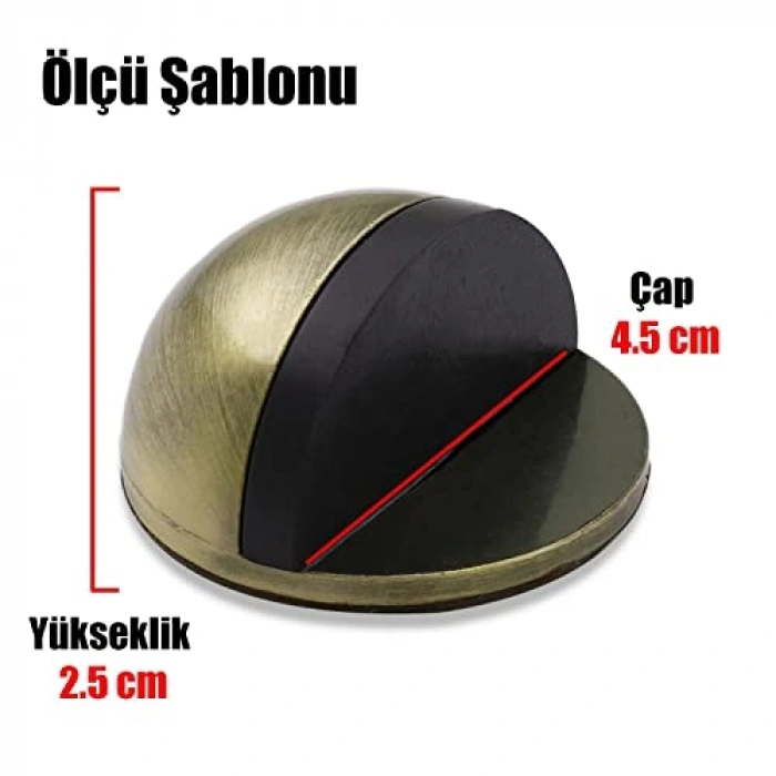 Yapışkanlı Metal Kapı Stoperi, Antik Sarı 5 Adet