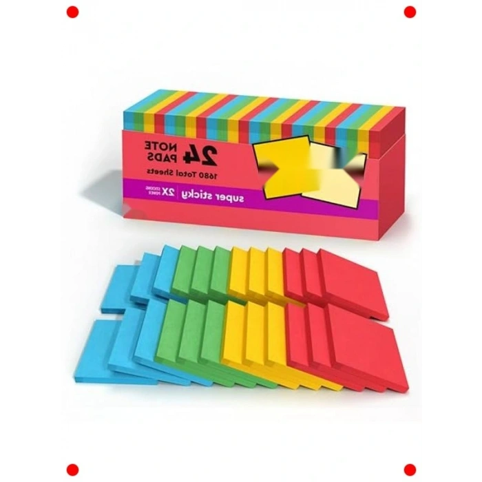 Yapışkanlı Not Küpü Seti 24lü - 7,6x7,6 cm