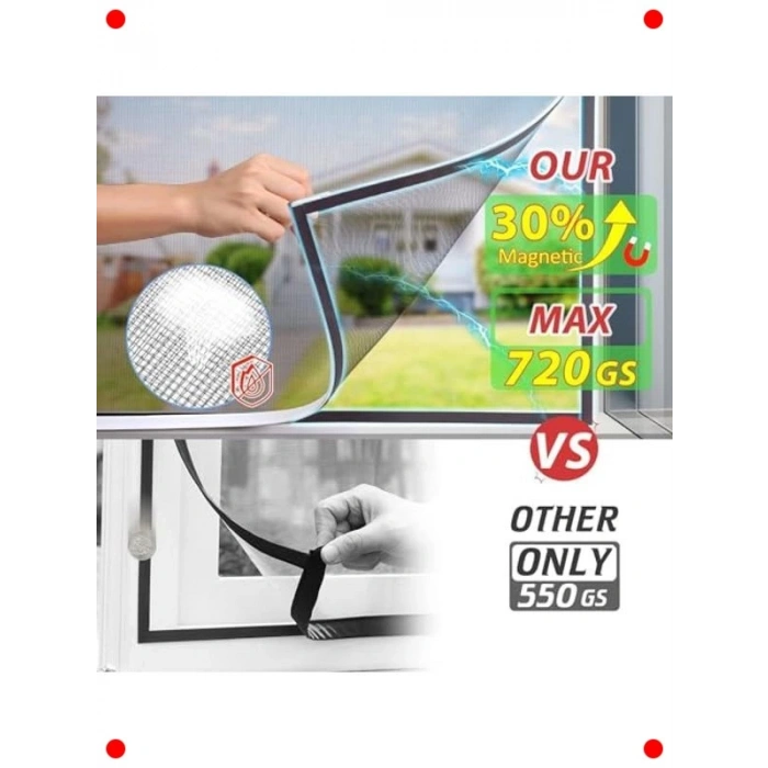 Yapışkanlı Pencere Sineklik Teli - Böcek Koruması 1x1M