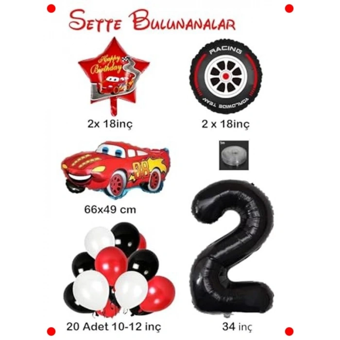 Yarış Arabalı Parti Balon Seti