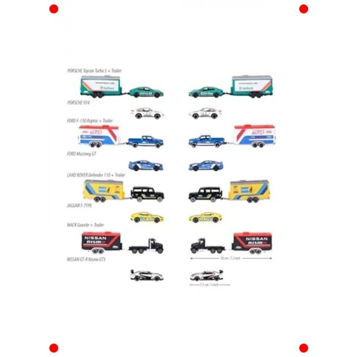 Yarış Tırı ve Hızlı Spor Araçları Seti