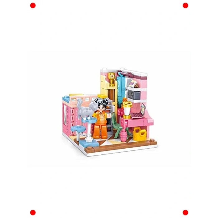 Yatak Odası Yapım Seti - 210 Parça Mini Blok Oyuncak