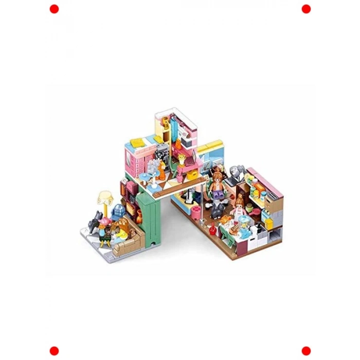 Yatak Odası Yapım Seti - 210 Parça Mini Blok Oyuncak