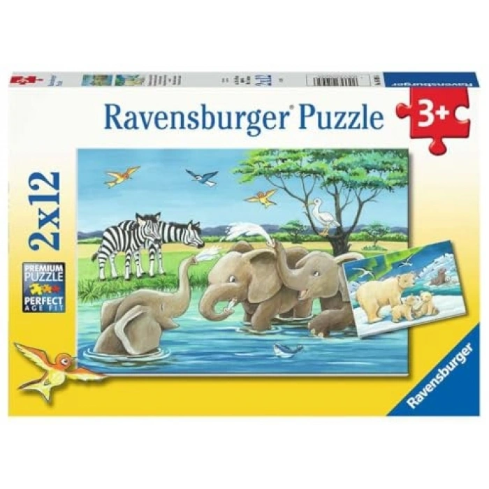 Yavru Hayvanlar Temalı 12 Parça Puzzle Seti, Eğlenceli