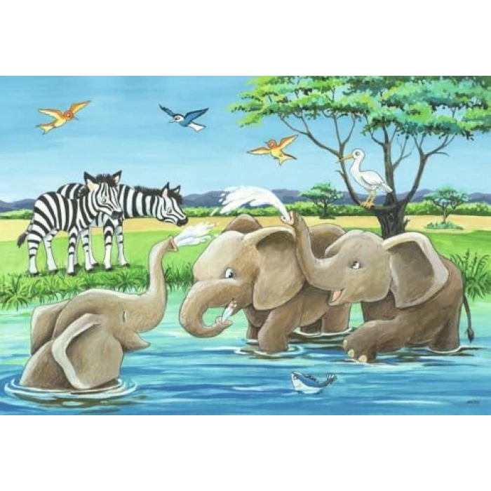 Yavru Hayvanlar Temalı 12 Parça Puzzle Seti, Eğlenceli