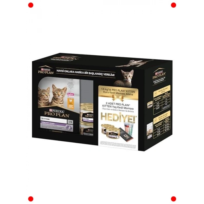 Yavru Kedi Tavuklu Kuru Mama + Yaş Mama Seti 1.5 kg + 85 gr