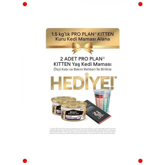 Yavru Kedi Tavuklu Kuru Mama + Yaş Mama Seti 1.5 kg + 85 gr