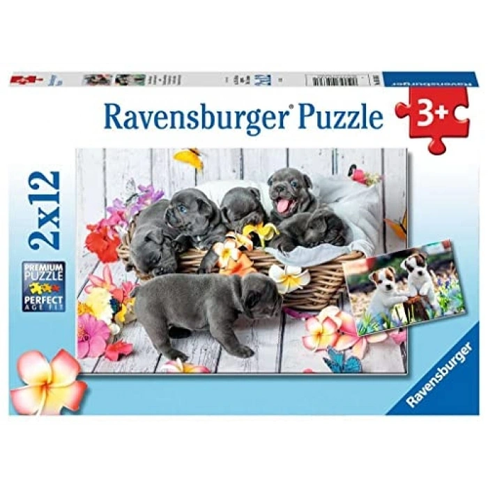 Yavru Köpekler Temalı 12 Parça Puzzle, Çocuklar İçin