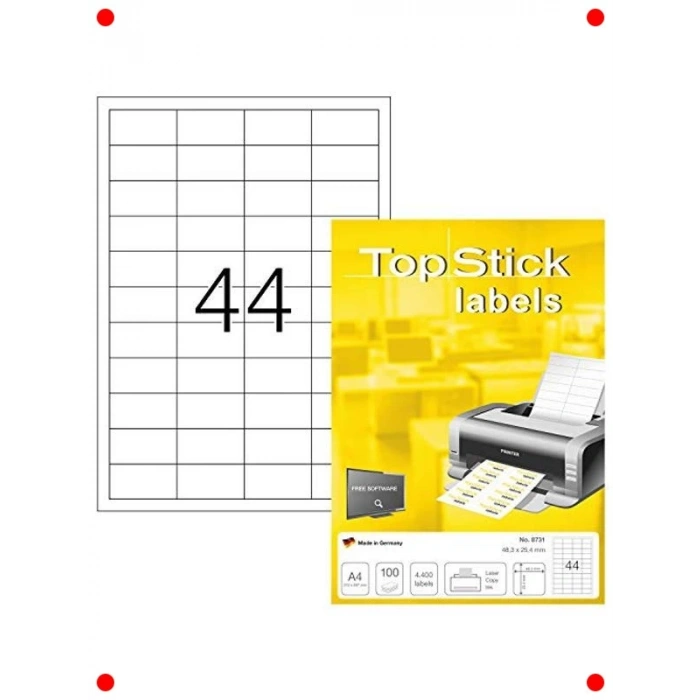 Yazdırılabilir Beyaz Evrensel Etiketler, 4400 Adet