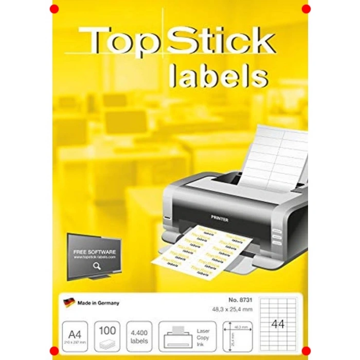 Yazdırılabilir Beyaz Evrensel Etiketler, 4400 Adet