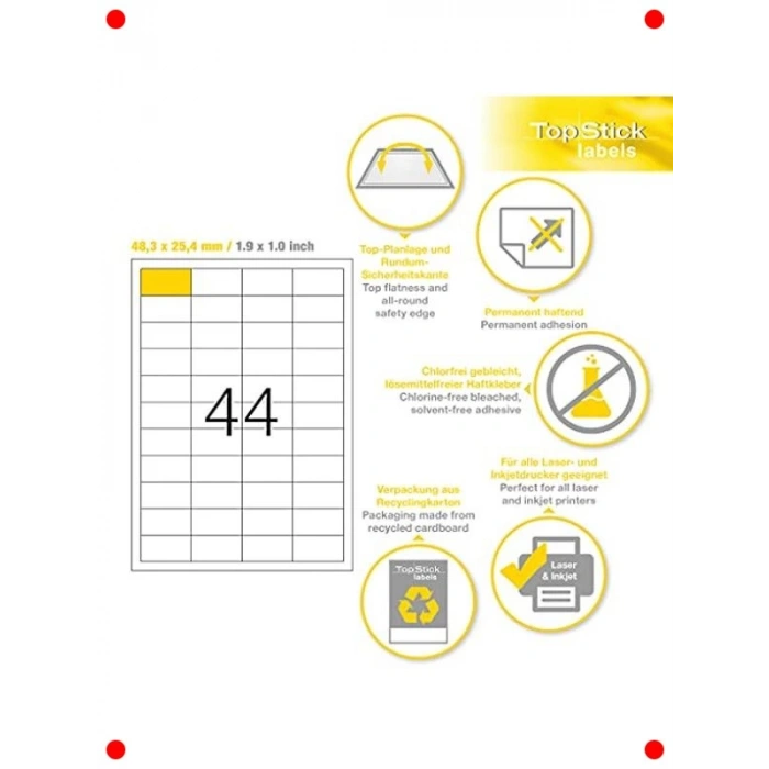 Yazdırılabilir Beyaz Evrensel Etiketler, 4400 Adet