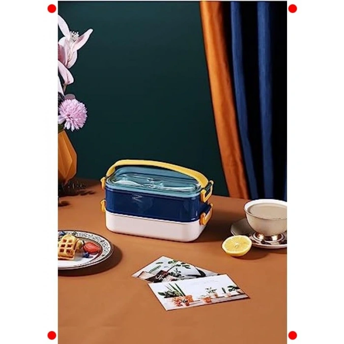 Yeni Nesil Bento Çelik Yemek Kutusu Lacivert