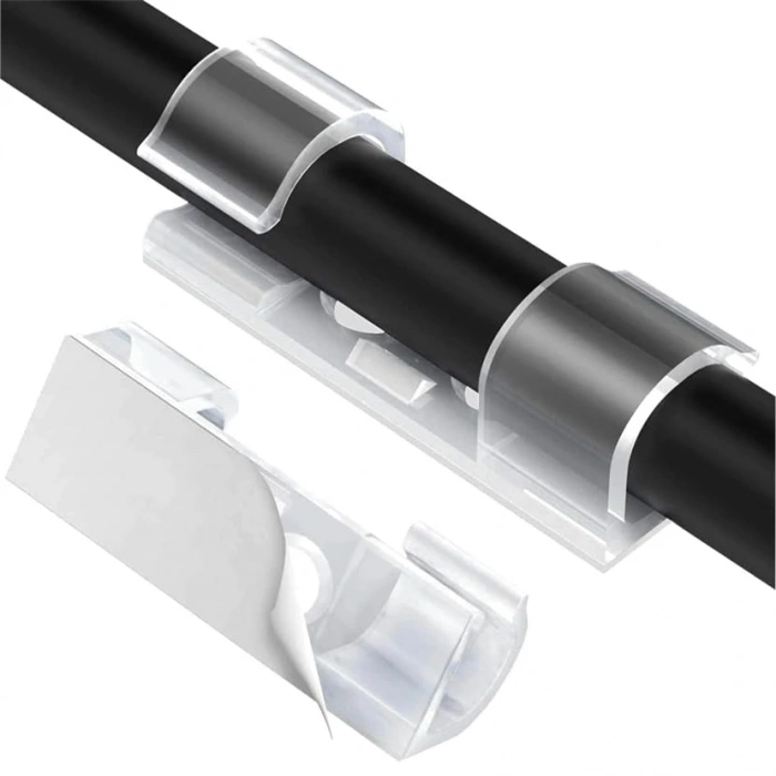 Yeni Nesil Yapışkanlı Kablo Kancası, 20 Adet Şeffaf