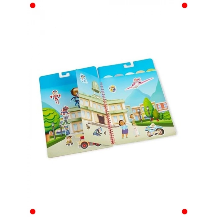 Yeniden Kullanılabilir Çıkartma Defteri - Kahraman Temalı