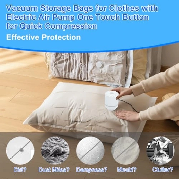 Yeniden Kullanılabilir Vakumlu Torbalar, 3 Adet 80x60 cm