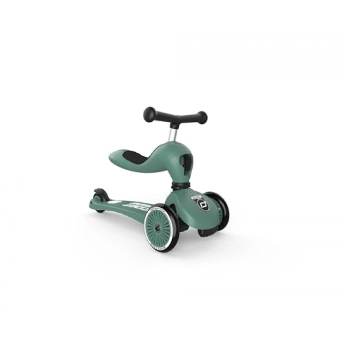 Yeşil 2 Tekerlekli Çocuk Scooter, Oturaklı Tasarım