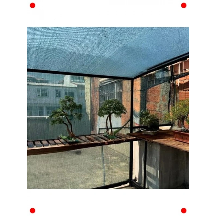 Yeşil %40 Gölgelik File - Şeritli, Halkalı - 1x1M