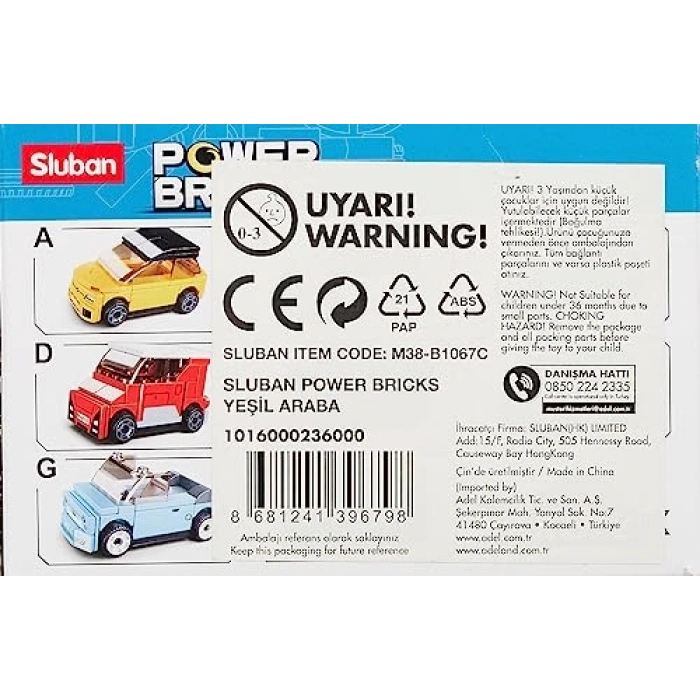 Yeşil Araba Yapım Seti, 57 Parça