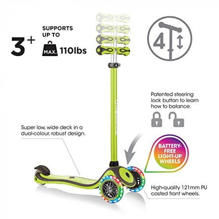 Yeşil Işıklı Scooter, Çocuklar İçin Eğlenceli Araç