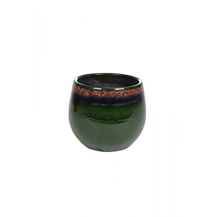 Yeşil Seramik Saksı, 15 x 13 cm Boyutunda