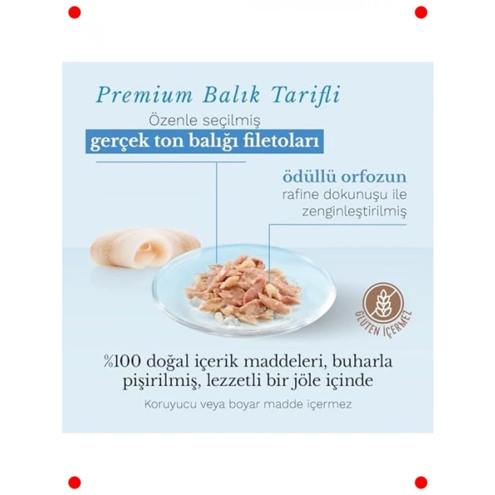 Yetişkin Kedi Konservesi | Ton Balığı ve Orfoz Jöleli 85g