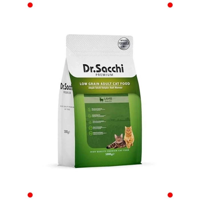 Yetişkin Kedi Maması (Düşük Tahıllı, Kuzu Etli, 1 kg)