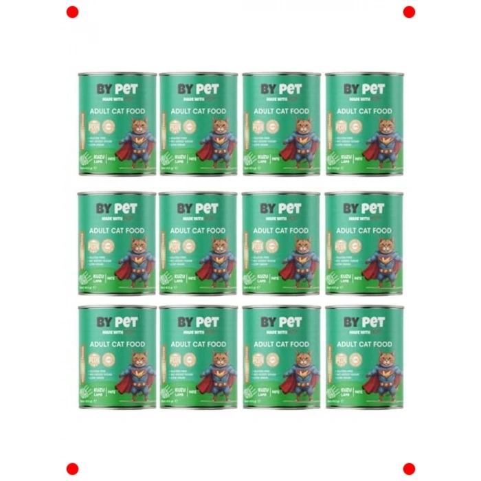 Yetişkin Kediler İçin Kuzu Etli Konserve Mama (12x415 gr)