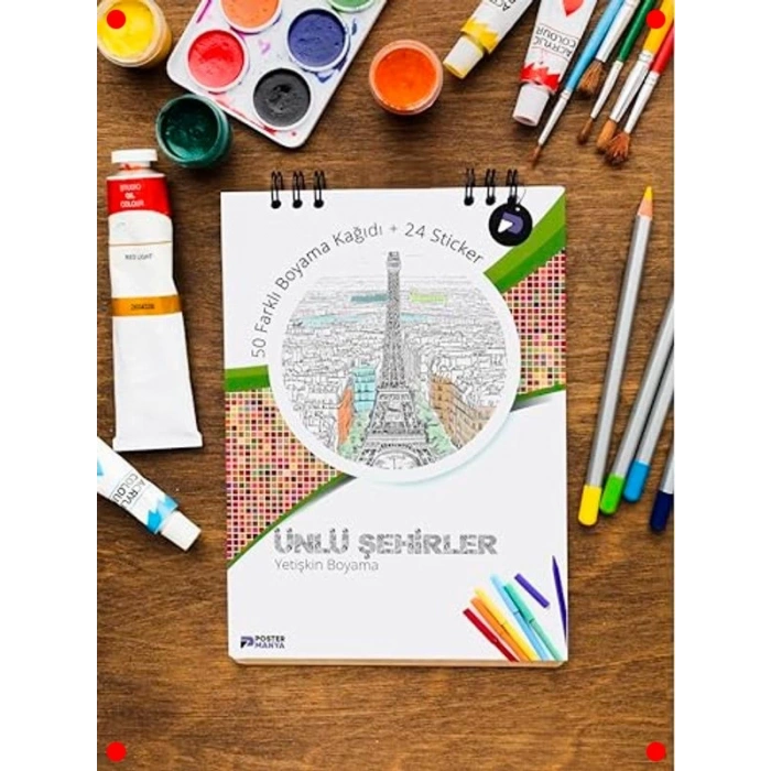 Yetişkinler İçin Şehir Manzaraları Boyama Kitabı