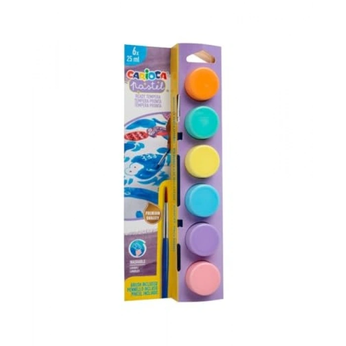 Yıkanabilir 6 Renkli Pastel Boya Seti - 25 ML Şişelerde