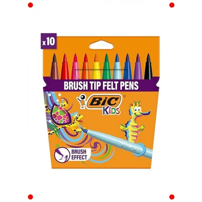 Yıkanabilir Fırça Uçlu Boya Kalemi Seti - 10 Renk