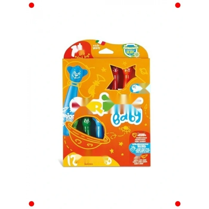 Yıkanabilir Jumbo Bebek Keçeli Kalemler (12 Adet)