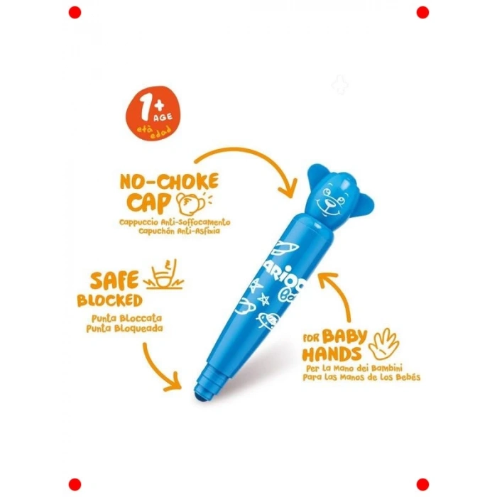 Yıkanabilir Jumbo Bebek Keçeli Kalemler (12 Adet)