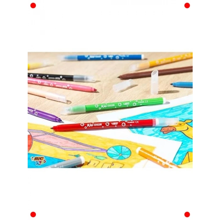 Yıkanabilir Keçeli Kalem Seti - 12 Canlı Renk