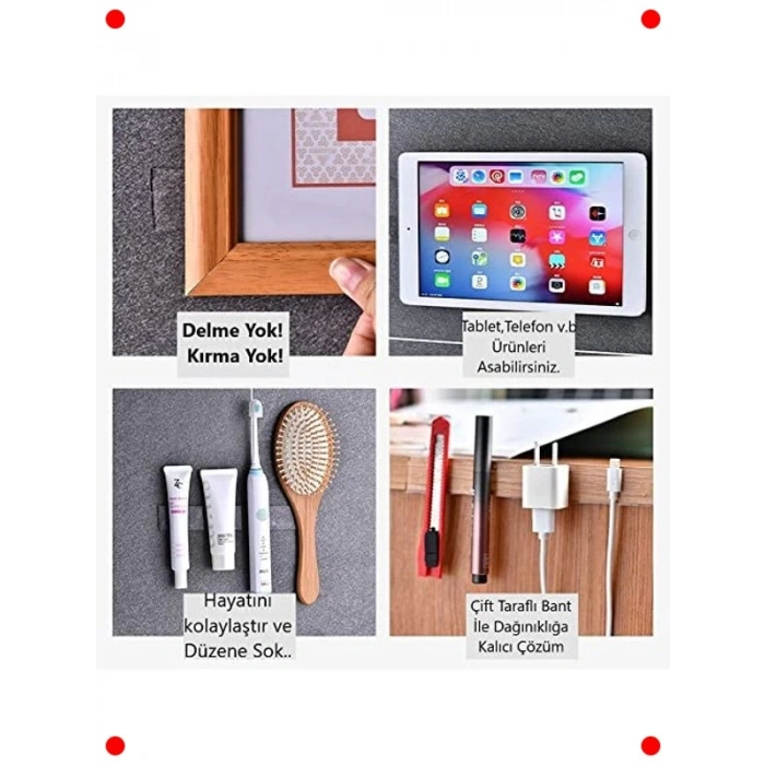 Yıkanabilir Şeffaf Çok Amaçlı Çift Taraflı Bant