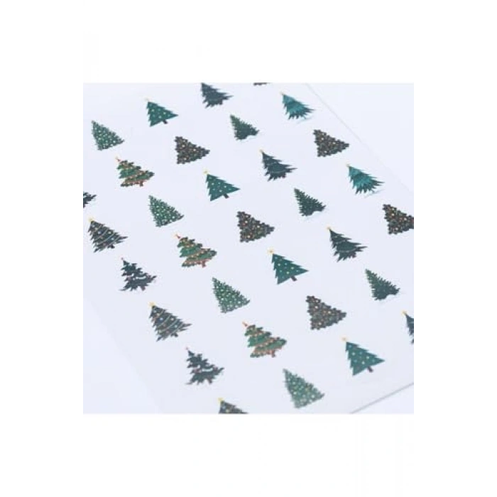 Yılbaşı Çam Ağacı Sticker, 3 cm, 525 Adet