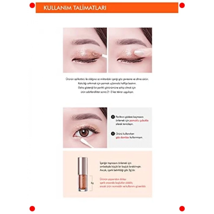 Yoğun Işıltılı Likit Göz Farı Glitter Topper