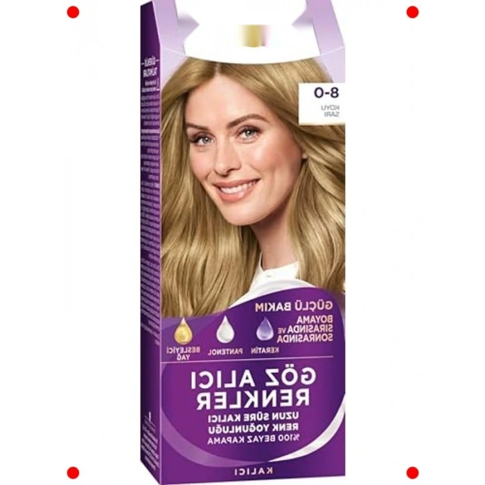 Yoğun Parlak Koyu Sarı Saç sı - Ton 8-0