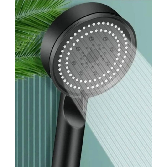 Yüksek Basınçlı Duş Başlığı, 5 Fonksiyonlu, Siyah