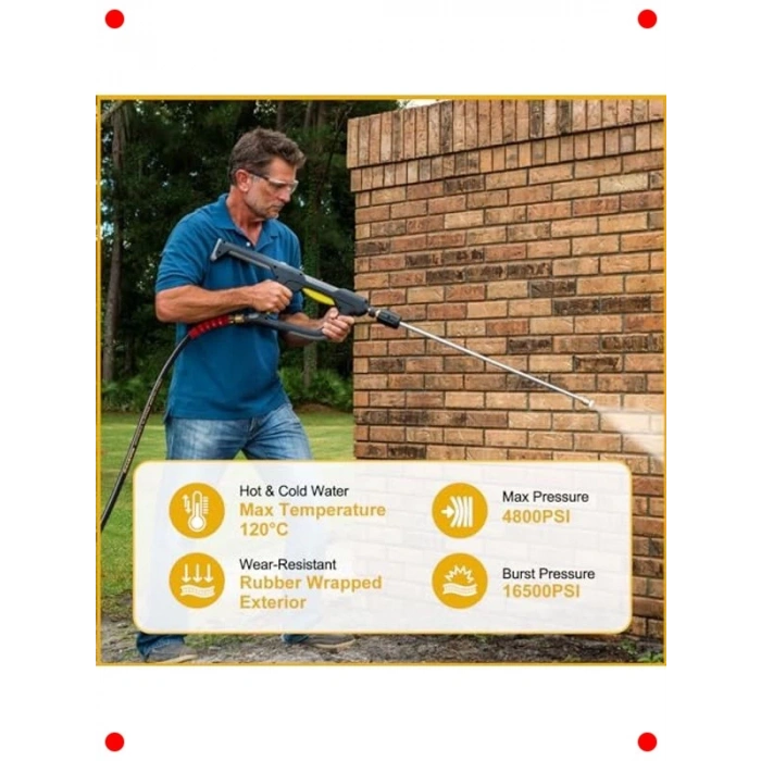 Yüksek Basınçlı Hortum (50 ft, 4800 PSI)